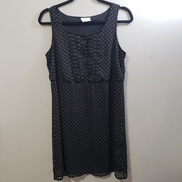 Pins & Needles UO * Black Dot Chiffon Dress Sz S - Picture 2 of 8